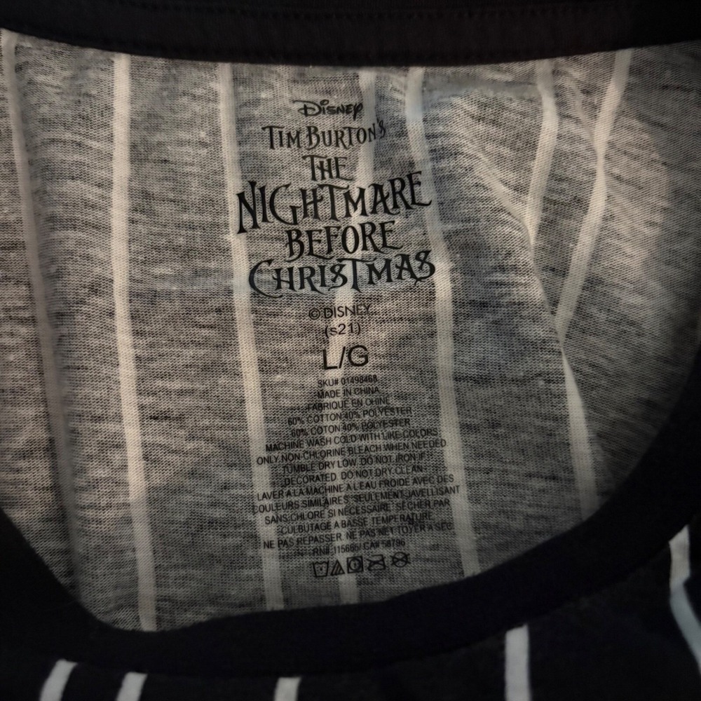 Disney Nightmare Before Christmas Jack Skellington Pinstripe Shirt (Adult Large) - Picture 5 of 5
